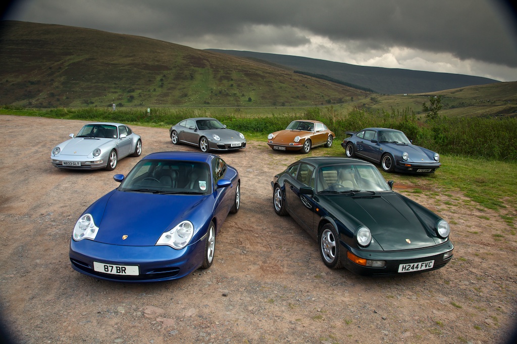 Six Porsche 911s in Wales It's rare for me to get out of the office these